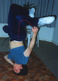 Nick doing halo-uprise holding foot- 1992